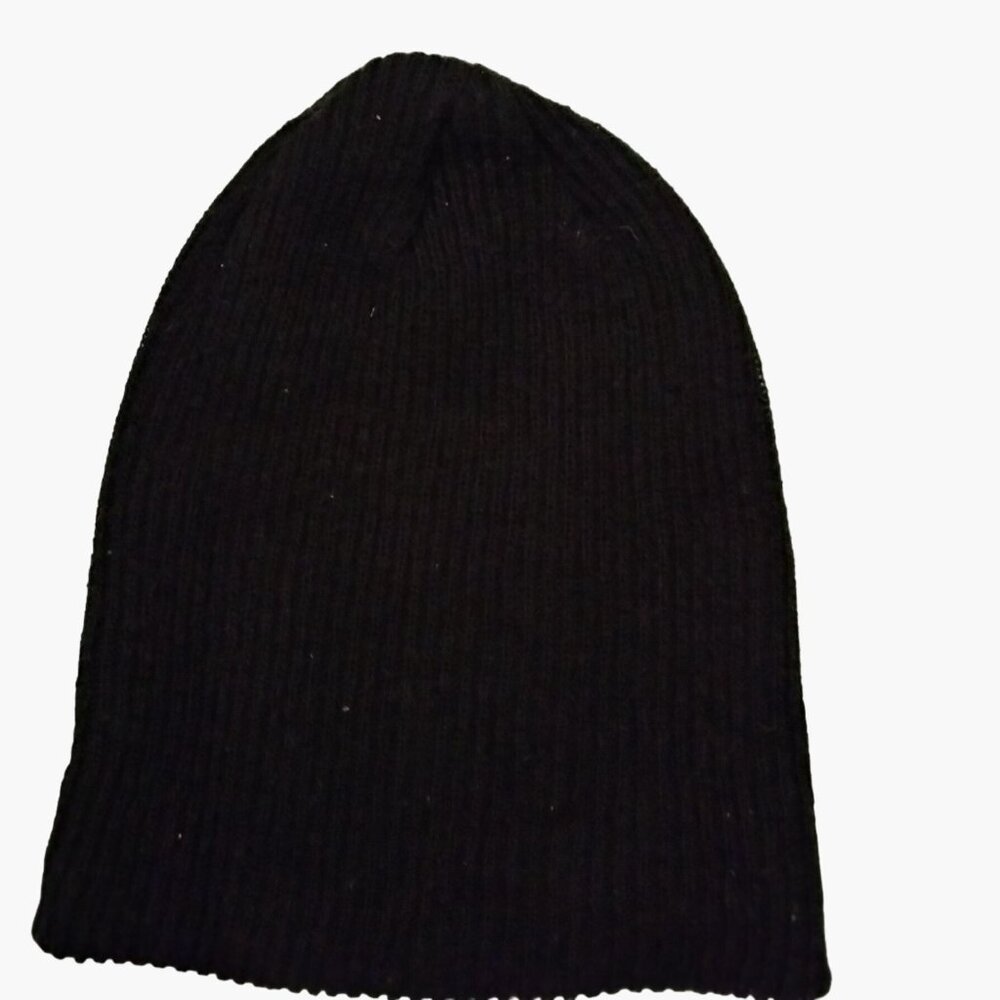Jiberish Its A Cold World Beanie Hat Black Knit Ski Cap Snowboard Youth